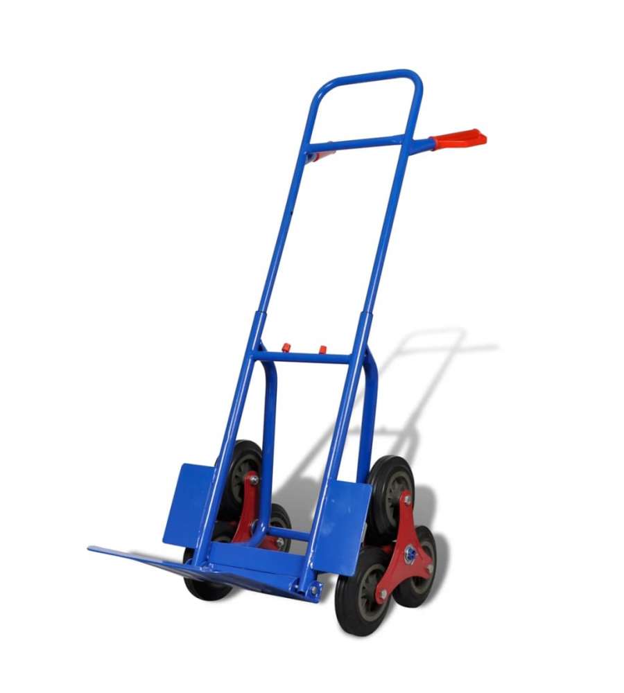  Carrello per Scale Pieghevole con 6 Ruote Blu