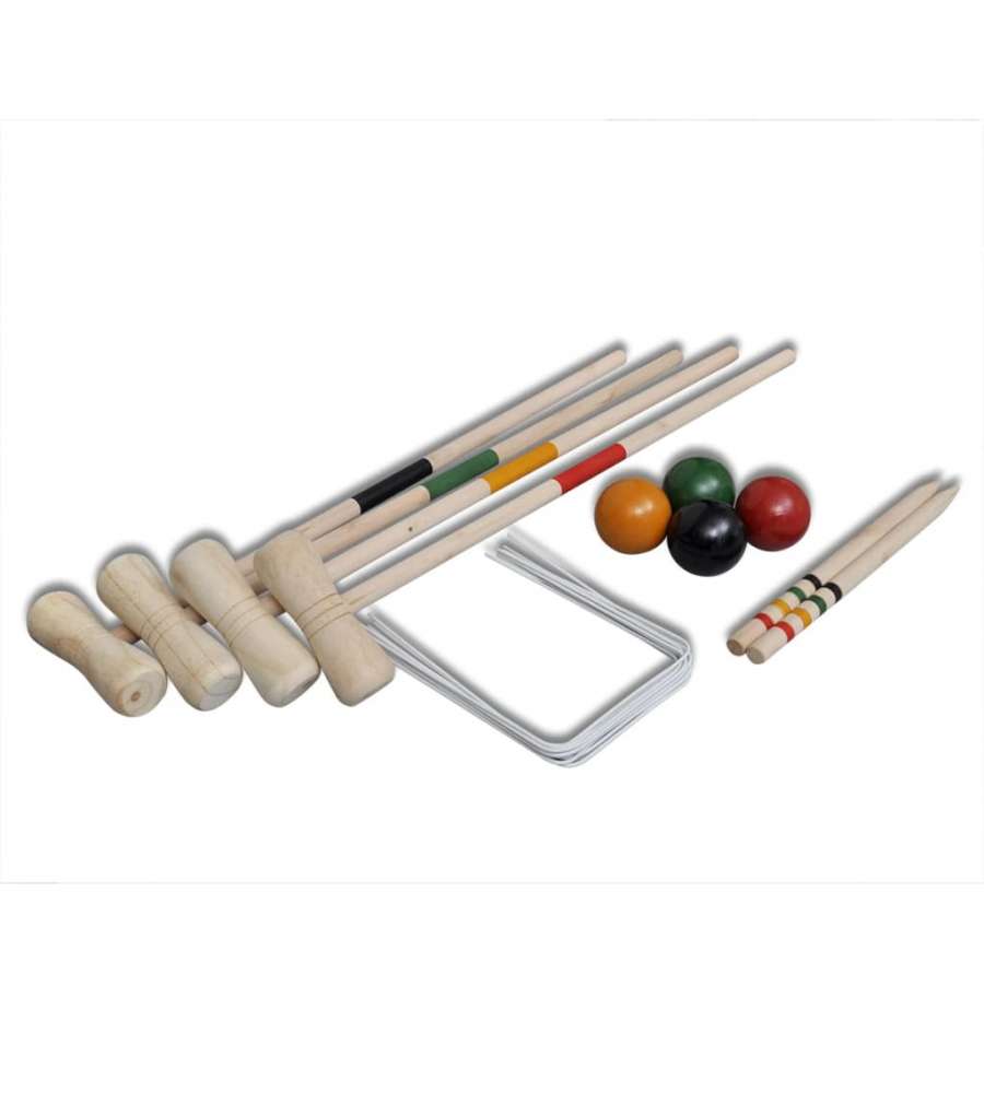 Set Gioco Croquet di legno per 4 giocatori