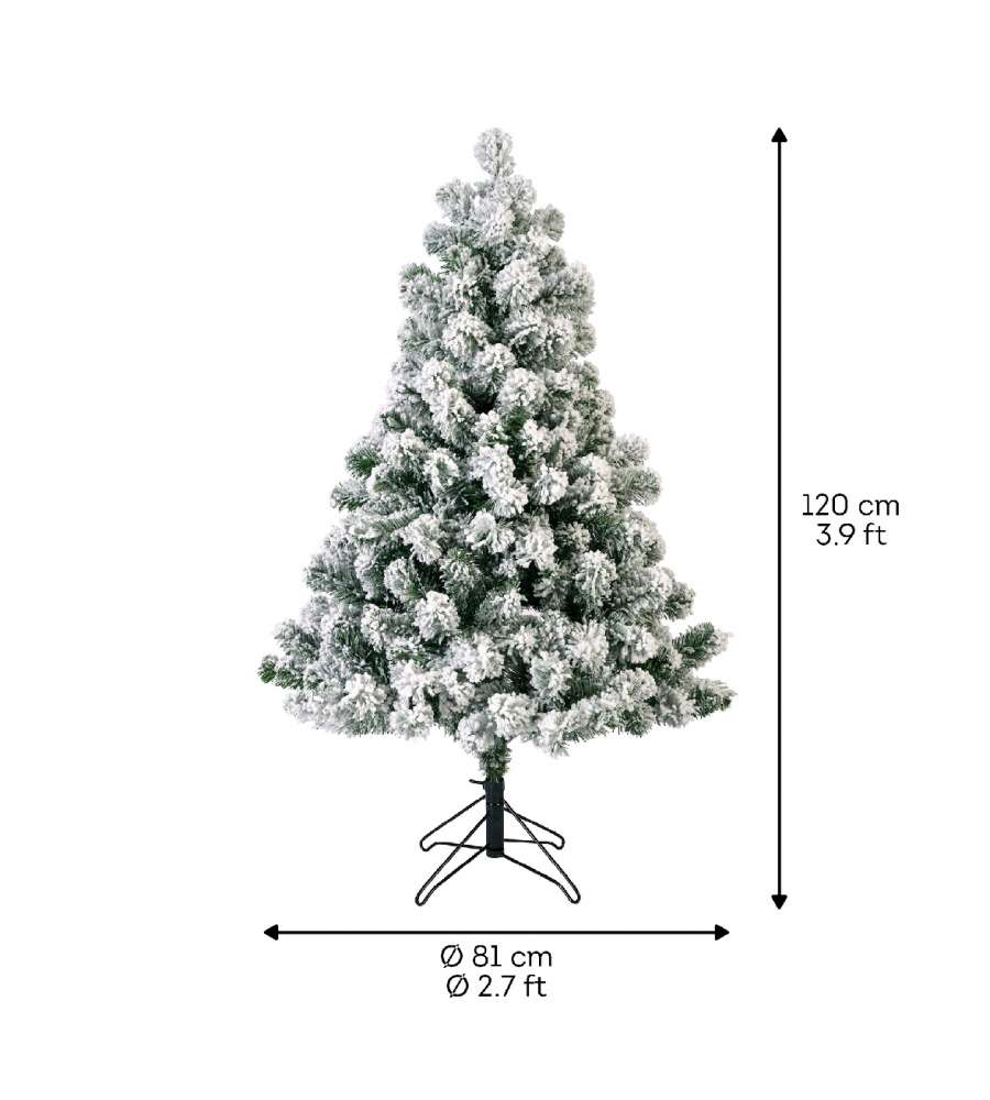 Albero innevato 120 cm 220 rami Imperiale