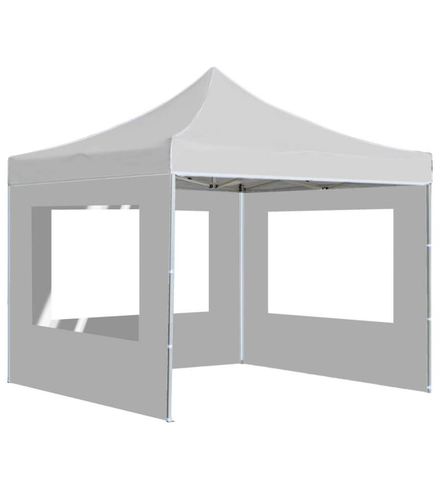 Gazebo Pieghevole con Pareti in Alluminio 3x3 m Bianco