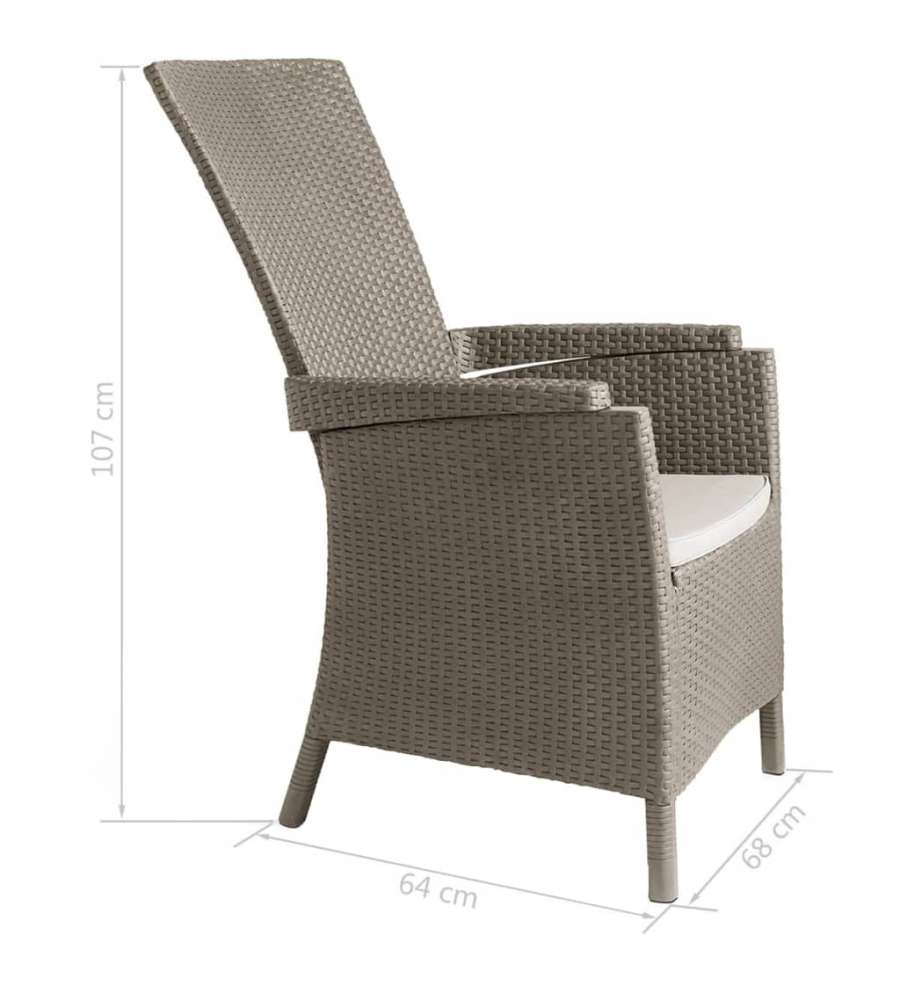 Keter Sedie da Giardino Reclinabili Vermont 2 pz Cappuccino