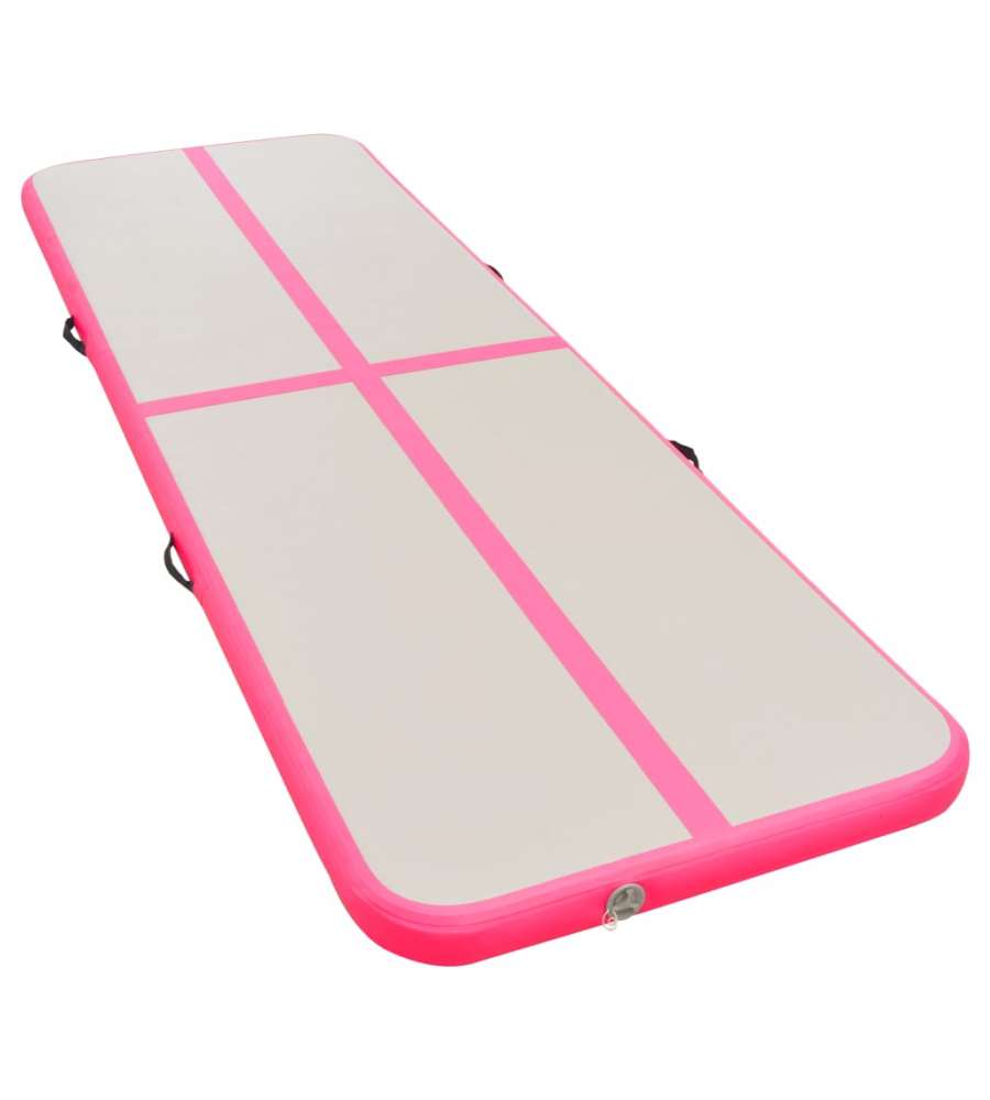 Tappetino Ginnastica Gonfiabile con Pompa 300x100x10cm PVC Rosa