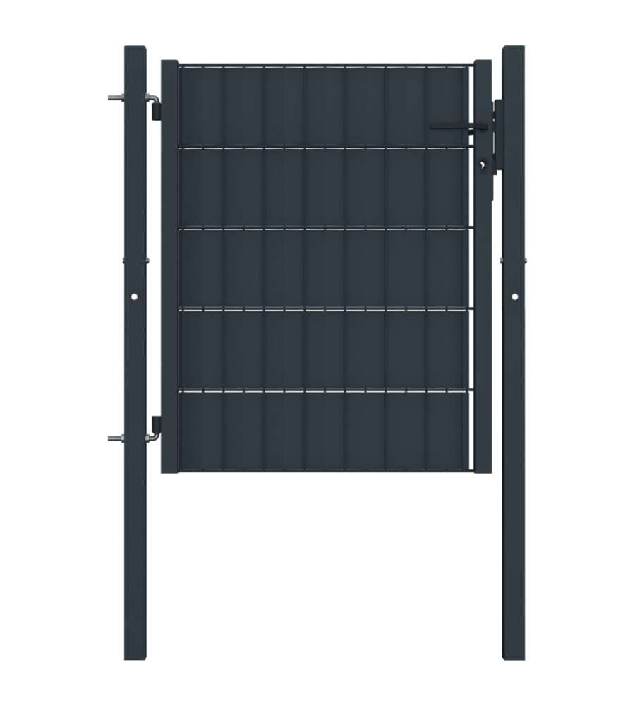 Cancello in PVC e Acciaio 100x101 cm Antracite