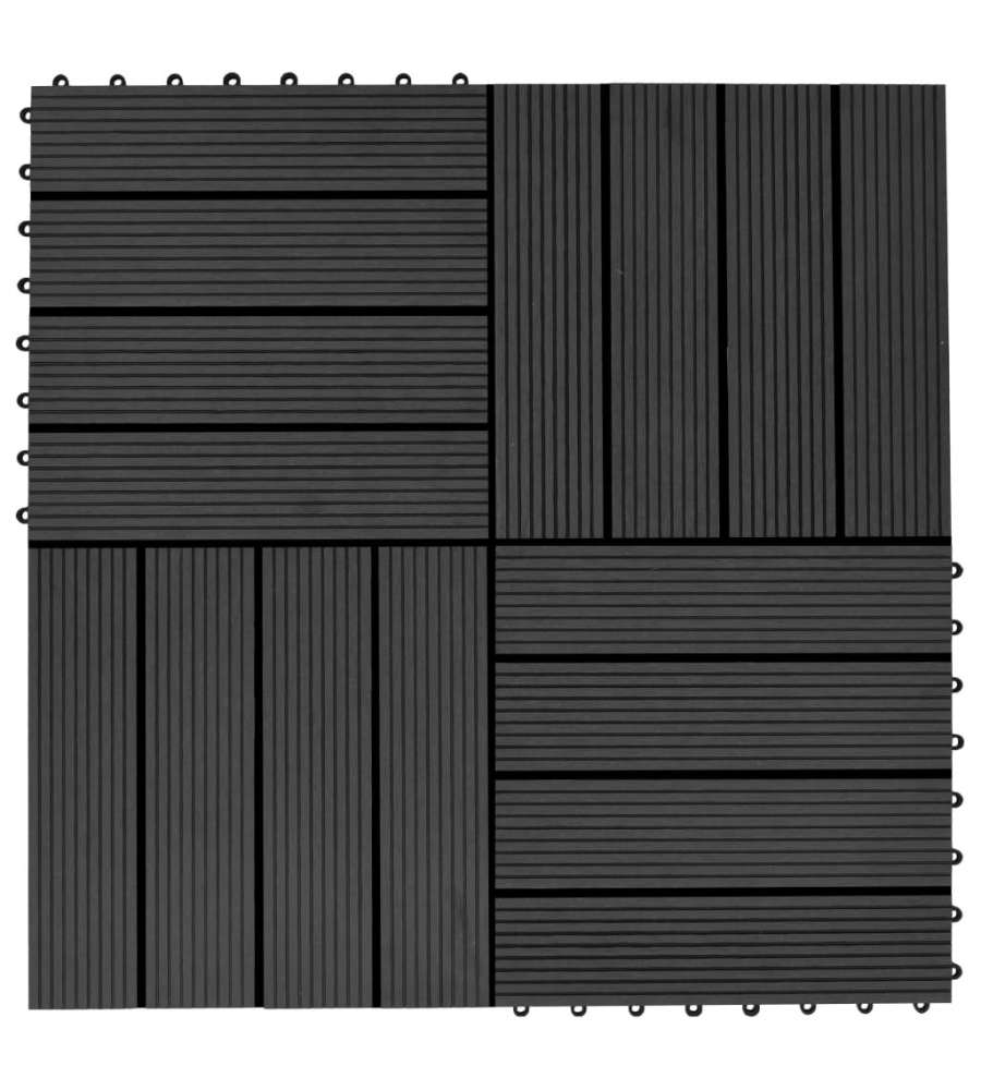 Piastrelle per Decking 22 pz 30x30cm 2mq in WPC Nero 277800