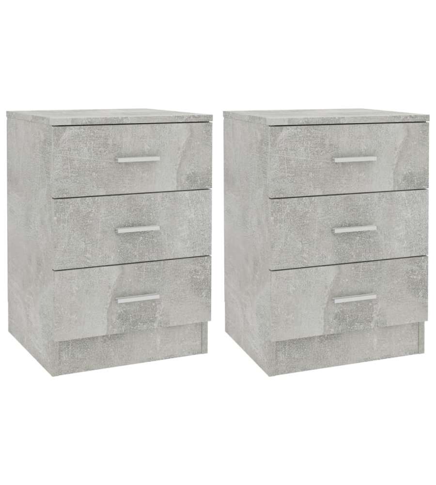 Comodini 2 pz Grigio Cemento 38x35x56 cm in Truciolato