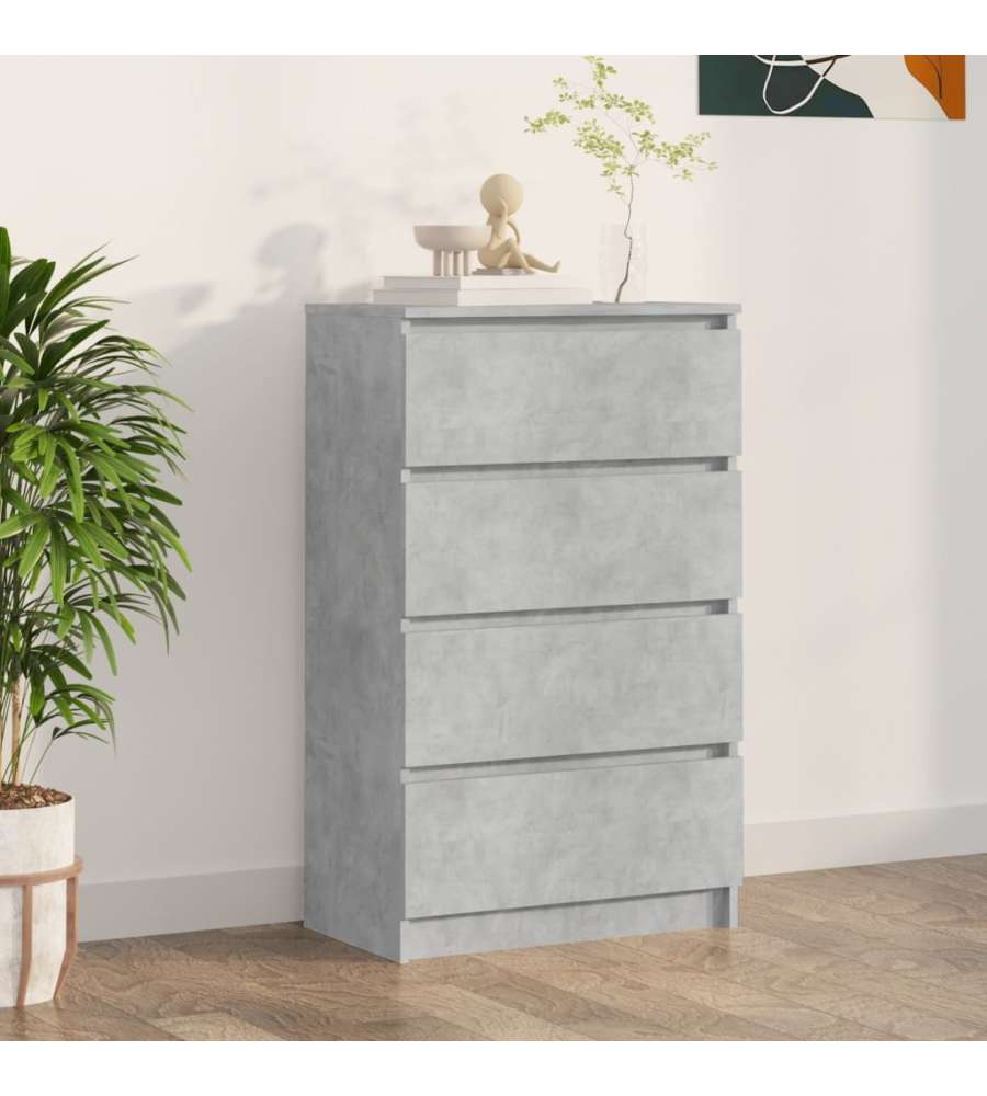 Credenza Grigio Cemento 60x35x98,5 cm in Legno Multistrato