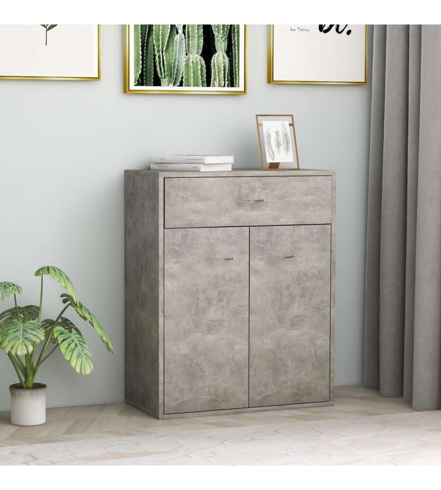 Credenza Grigio Cemento 60x30x75 cm in Truciolato