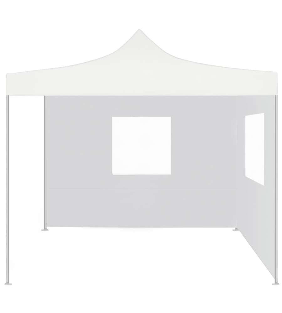 Gazebo Pieghevole Professionale 2 Pareti 3x3m Acciaio Bianco