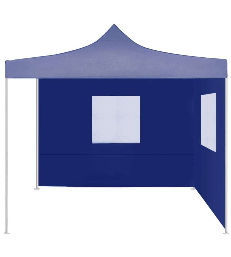 Gazebo Pieghevole Professionale 2 Pareti 2x2m Acciaio Blu