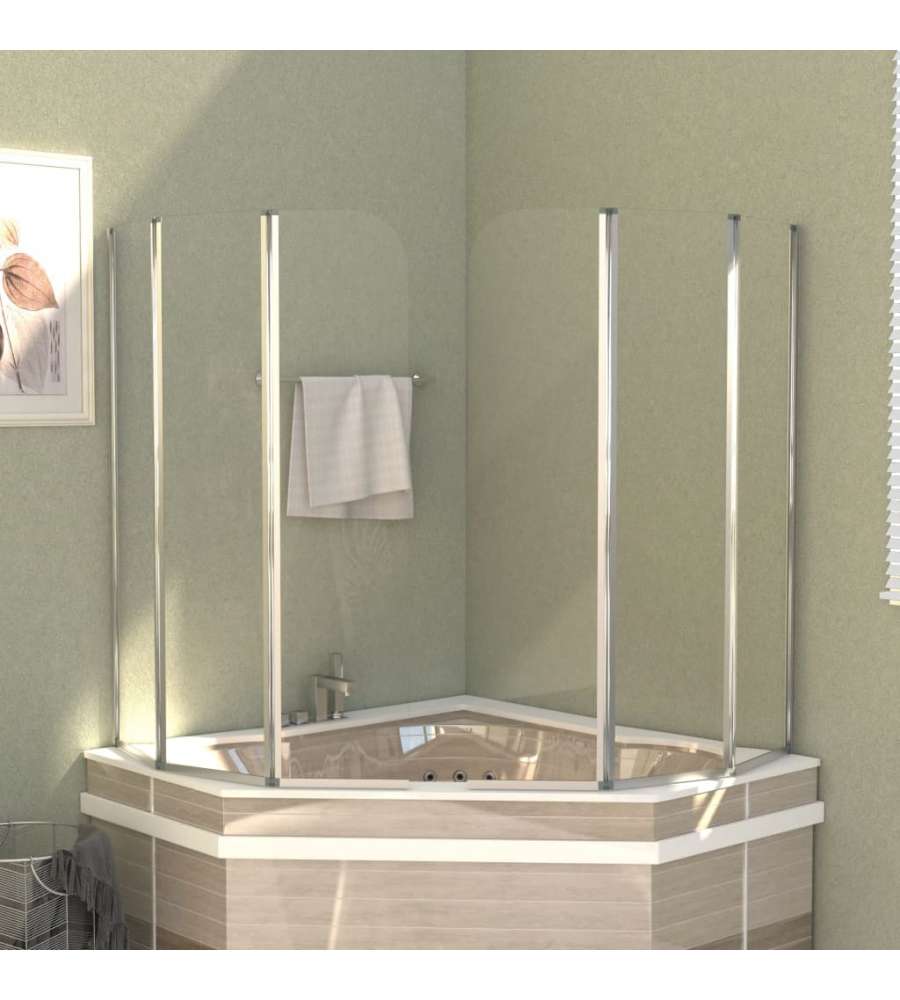 Cabine da Bagno 2 pz 104x130 cm in Vetro Temperato Trasparente