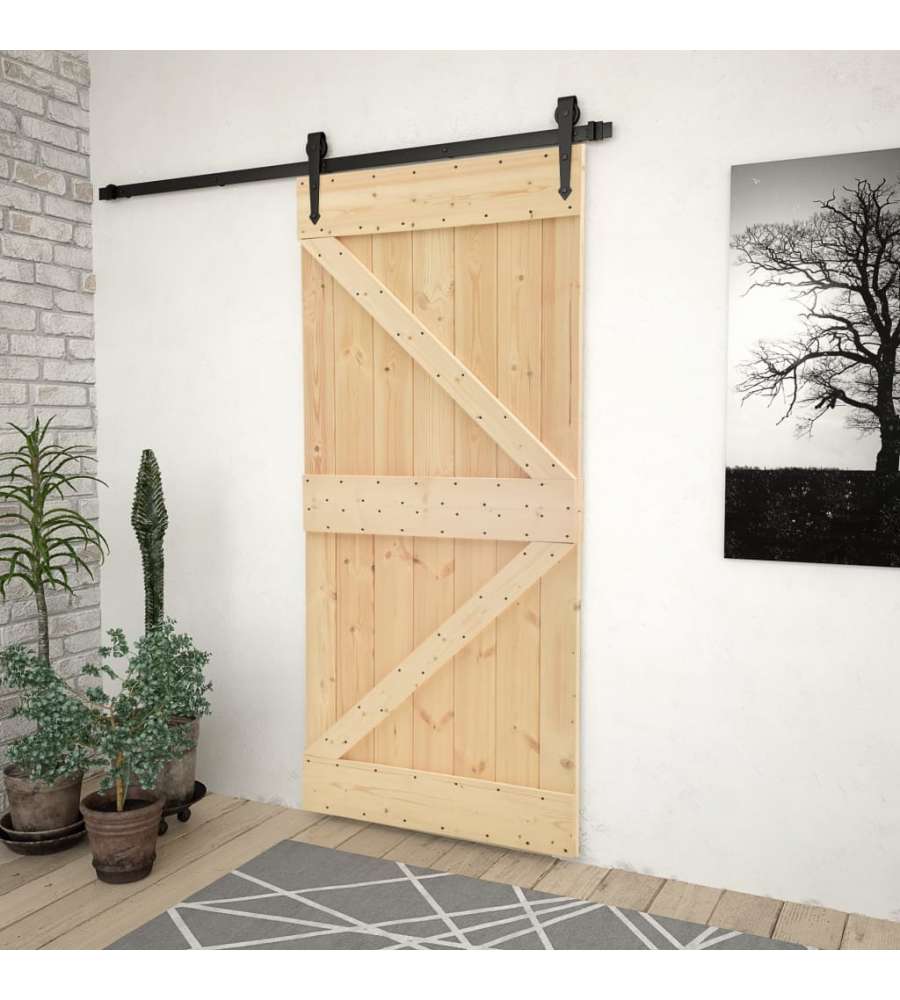 Porta 90x210 cm in Legno Massello di Pino