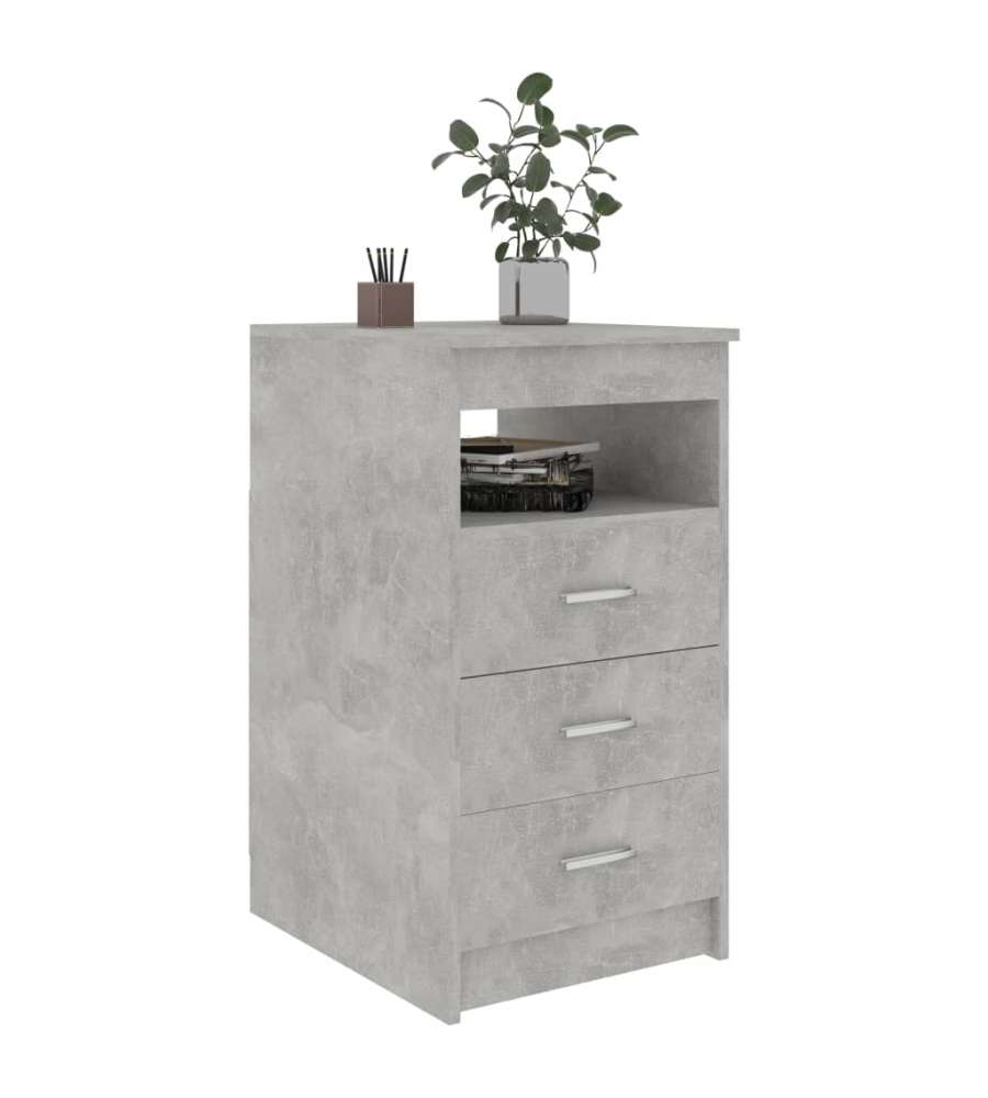 Cassettiera Grigio Cemento 40x50x76 cm in Legno Multistrato