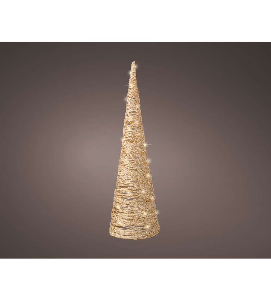 Albero 30 luci led bianco calda oro h 60 cm