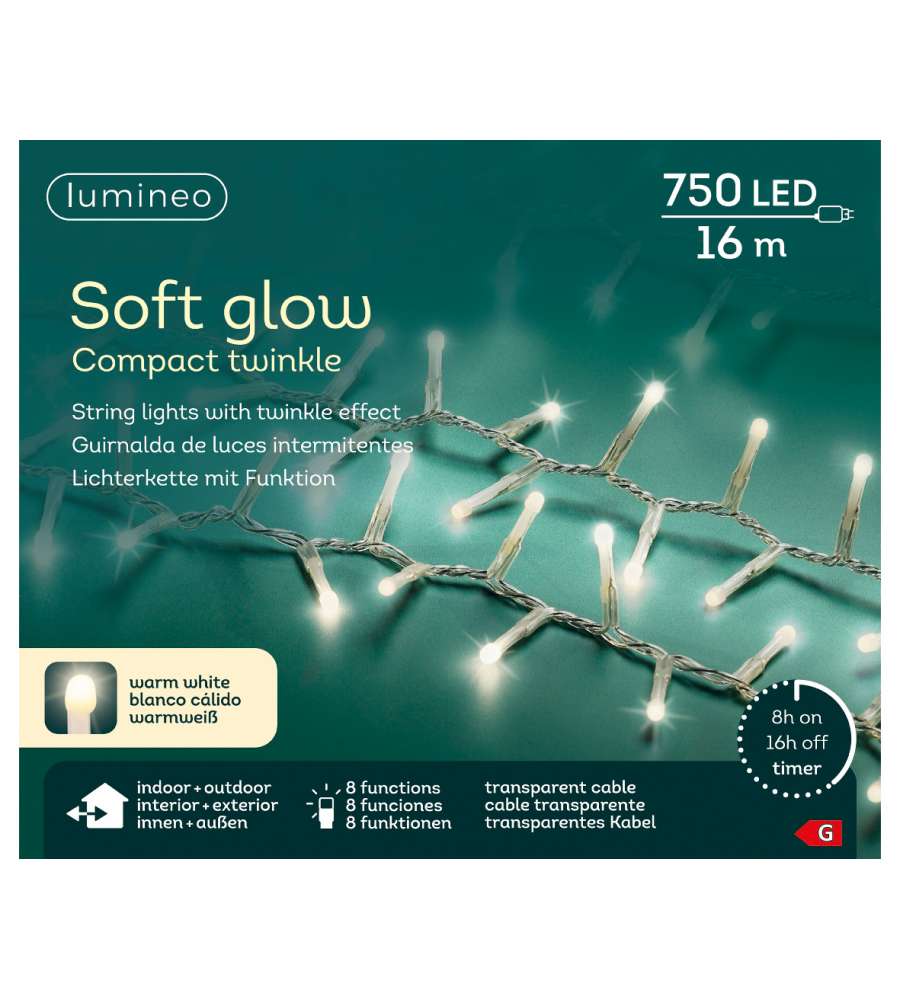 Filo 750 luci Soft Glow trasparente