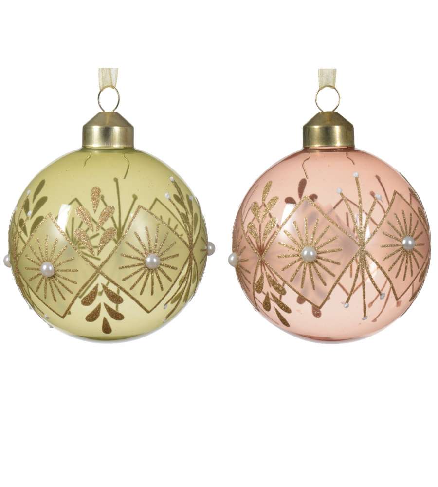 Sfera di Natale con glitter e perle