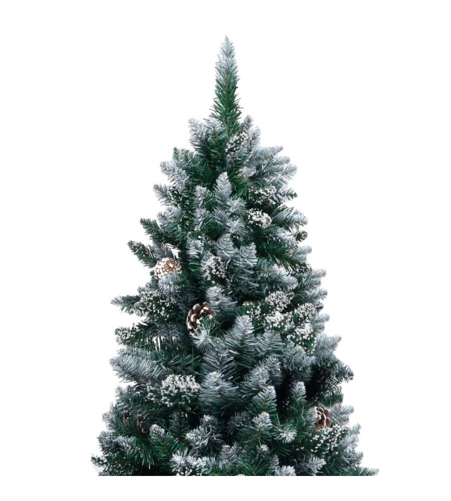 Albero di Natale Artificiale con Pigne e Neve Bianca 180 cm