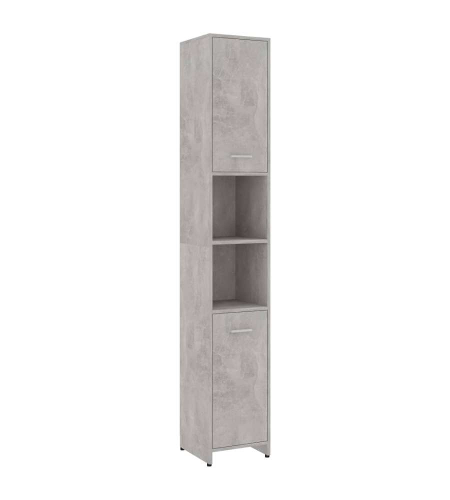 Armadio da Bagno Grigio Cemento 30x30x183,5 cm in Truciolato