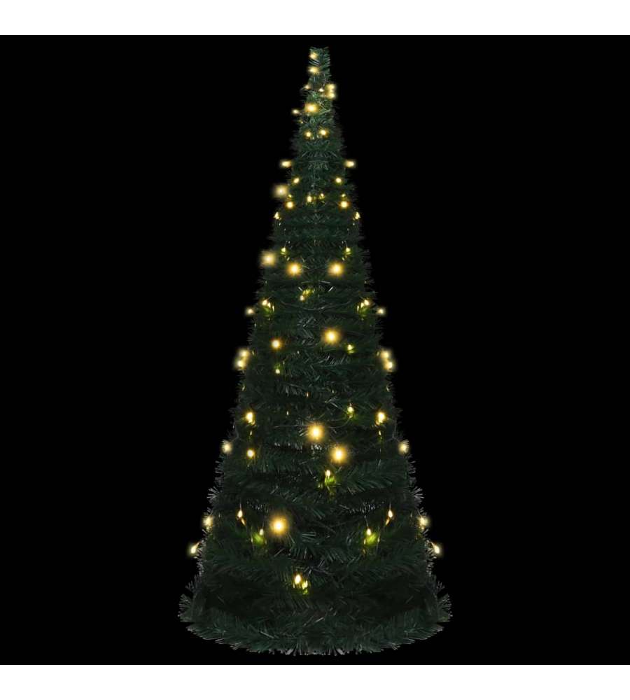 Albero di Natale Artificiale Pop-up Stringa a LED Verde 210cm