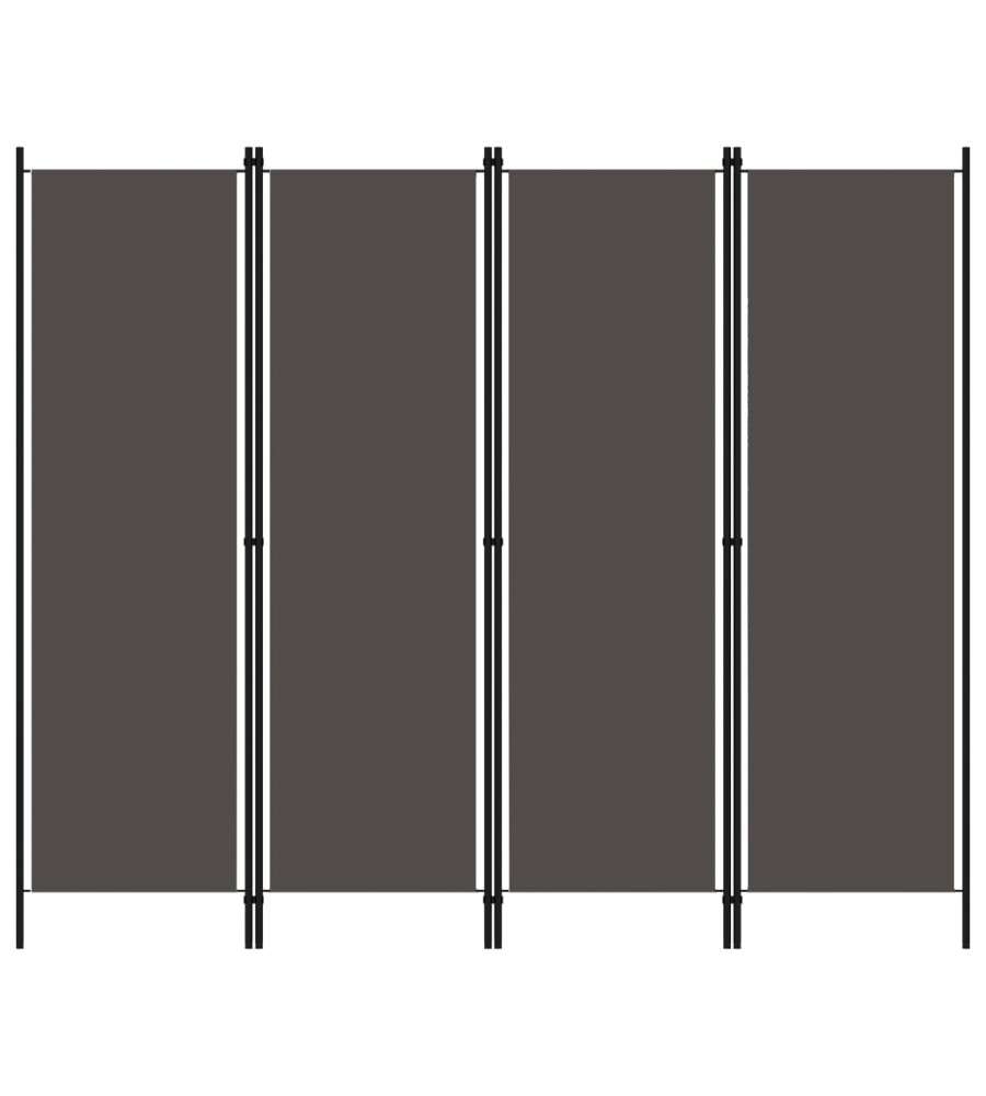 Paravento a 4 Pannelli Antracite 200x180 cm