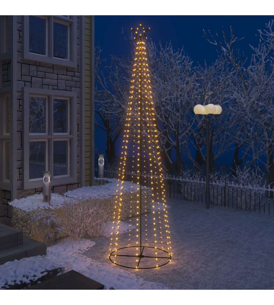 Albero di Natale a Cono con 400 LED Bianco Caldo 100x360 cm