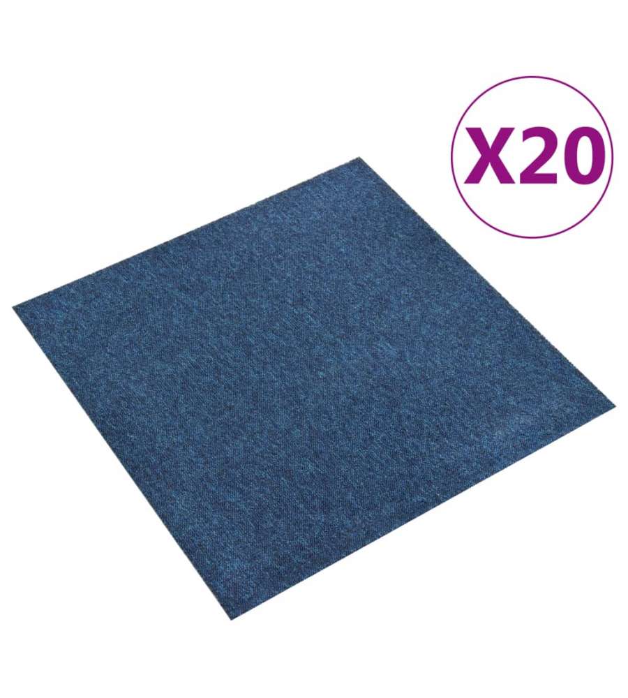 Quadrotte di Moquette 20 pz 5 mq 50x50 cm Blu Scuro