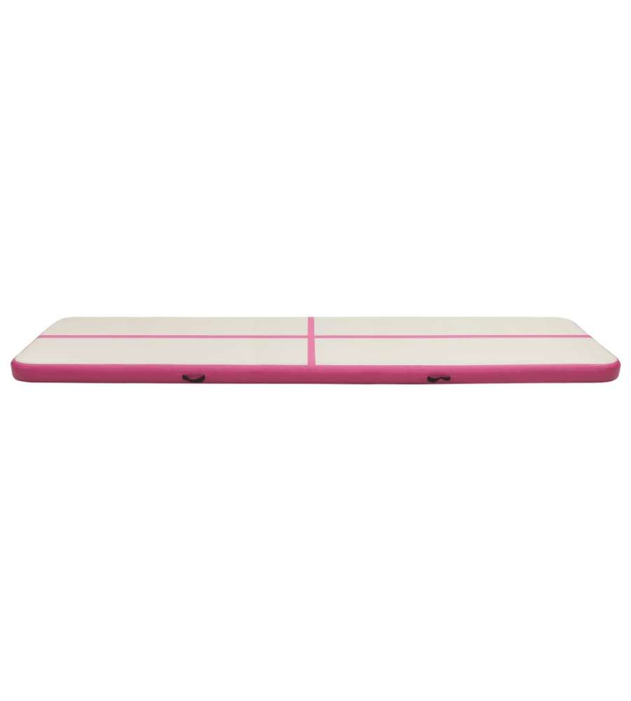 Tappetino Ginnastica Gonfiabile con Pompa 800x100x15cm PVC Rosa