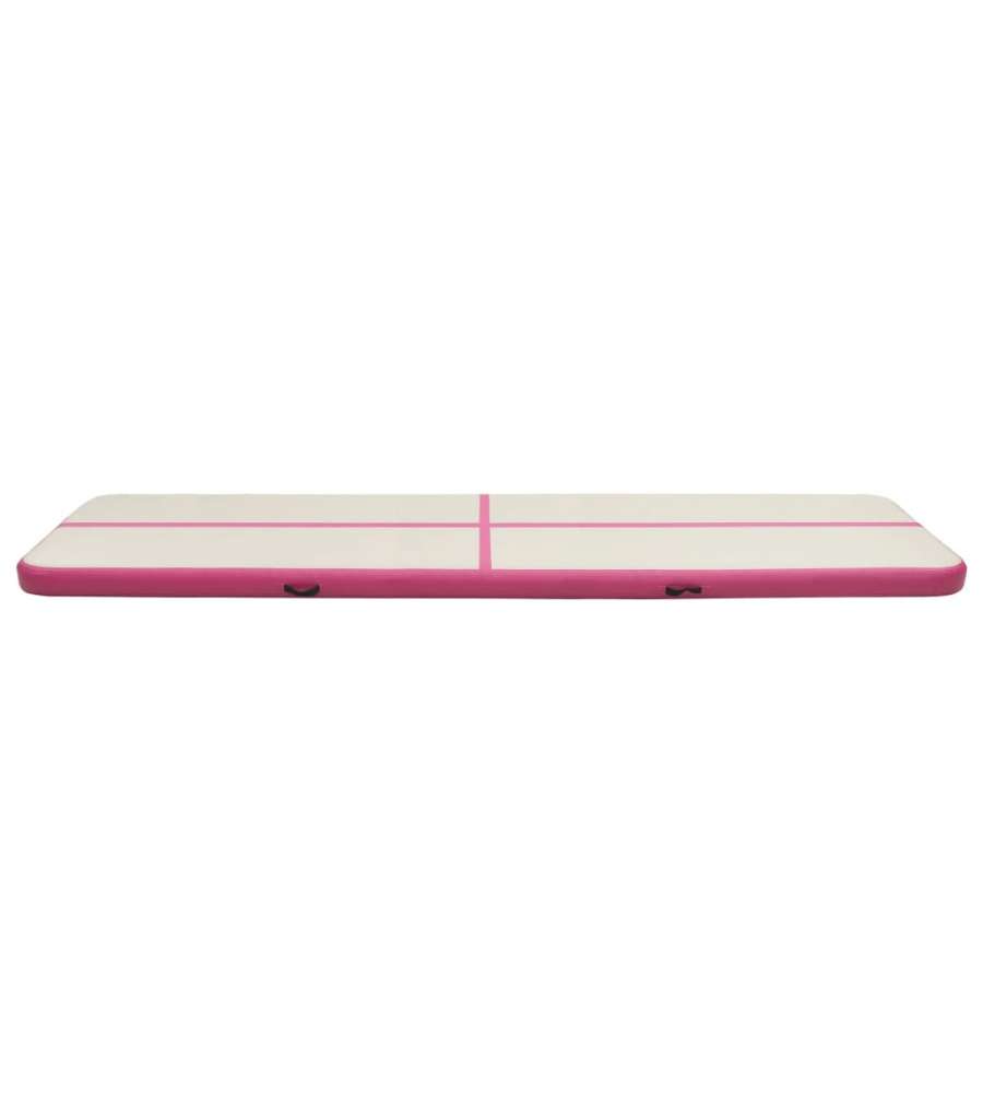 Tappetino Ginnastica Gonfiabile con Pompa 800x100x20cm PVC Rosa