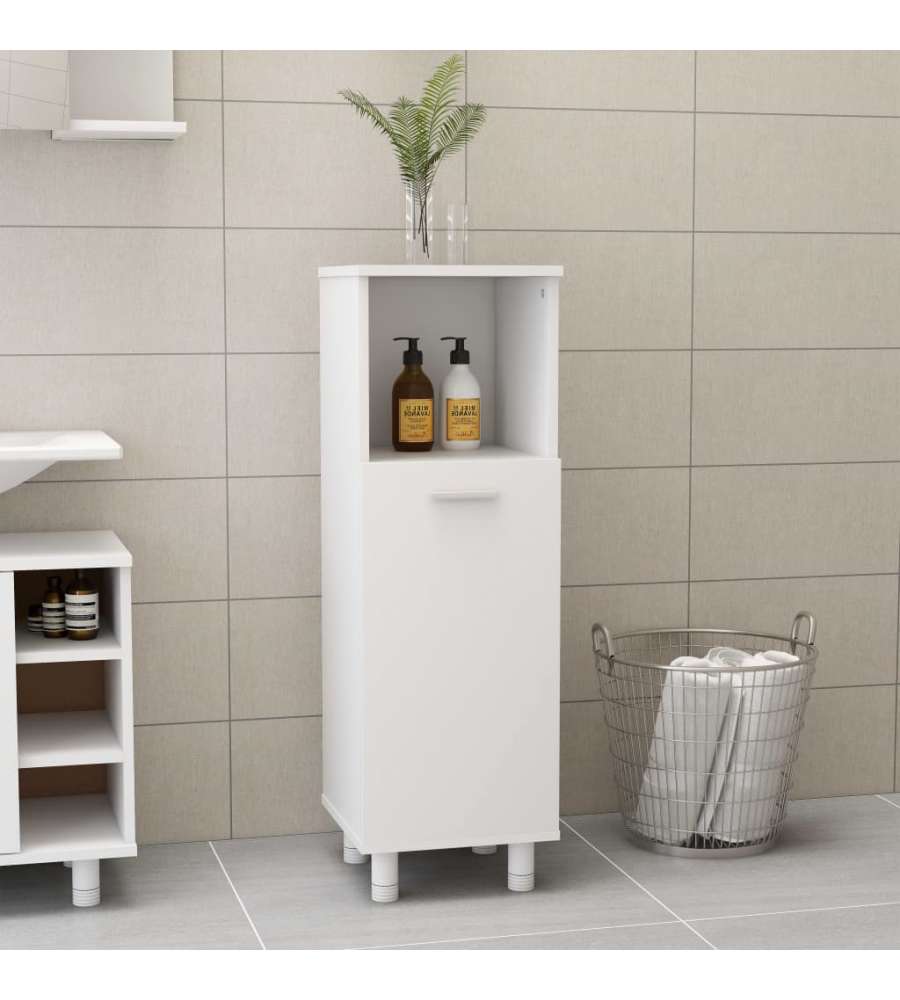 Armadio da Bagno Bianco 30x30x95 cm in Legno Multistrato 802615