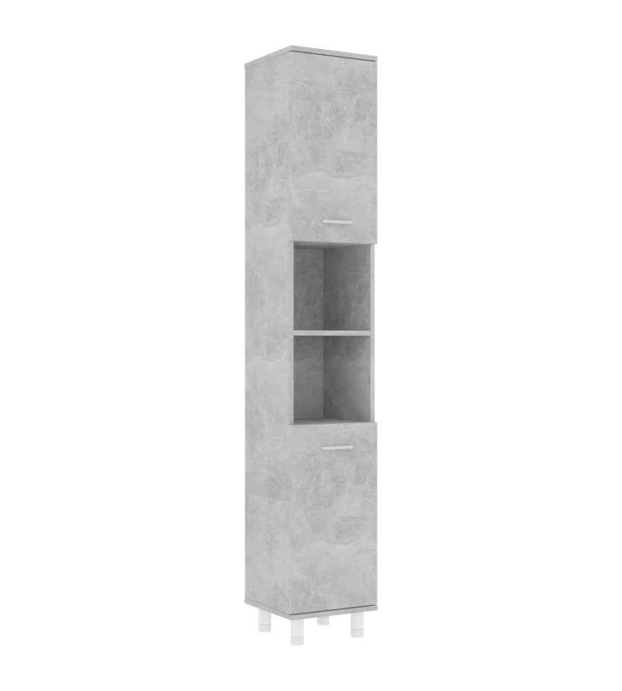 Armadio da Bagno Grigio Cemento 30x30x179 cm in Truciolato