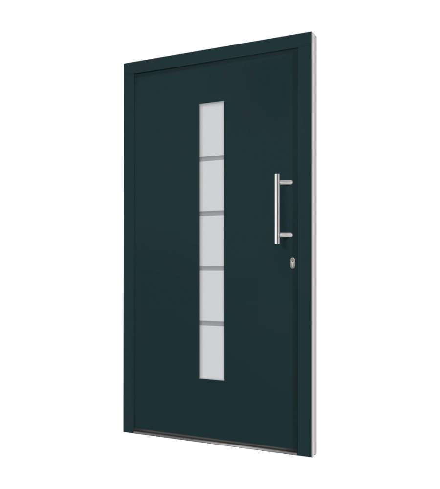 Porta d'Ingresso in Alluminio e PVC Antracite 110x210 cm 3056814