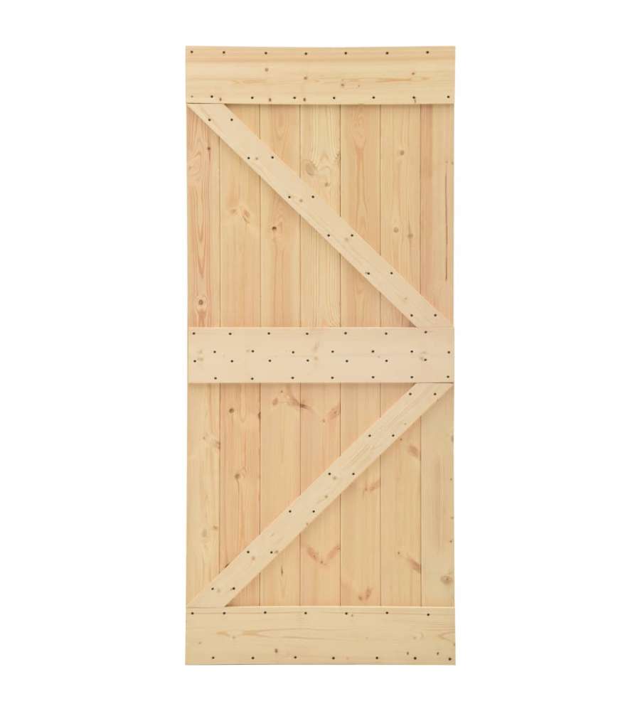 Porta Scorrevole con Set Hardware 80x210 cm in Legno di Pino 3057582