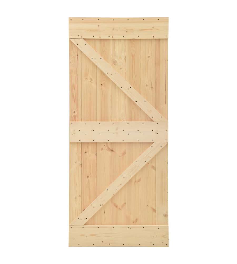 Porta Scorrevole con Set Hardware 80x210 cm in Legno di Pino 3057587