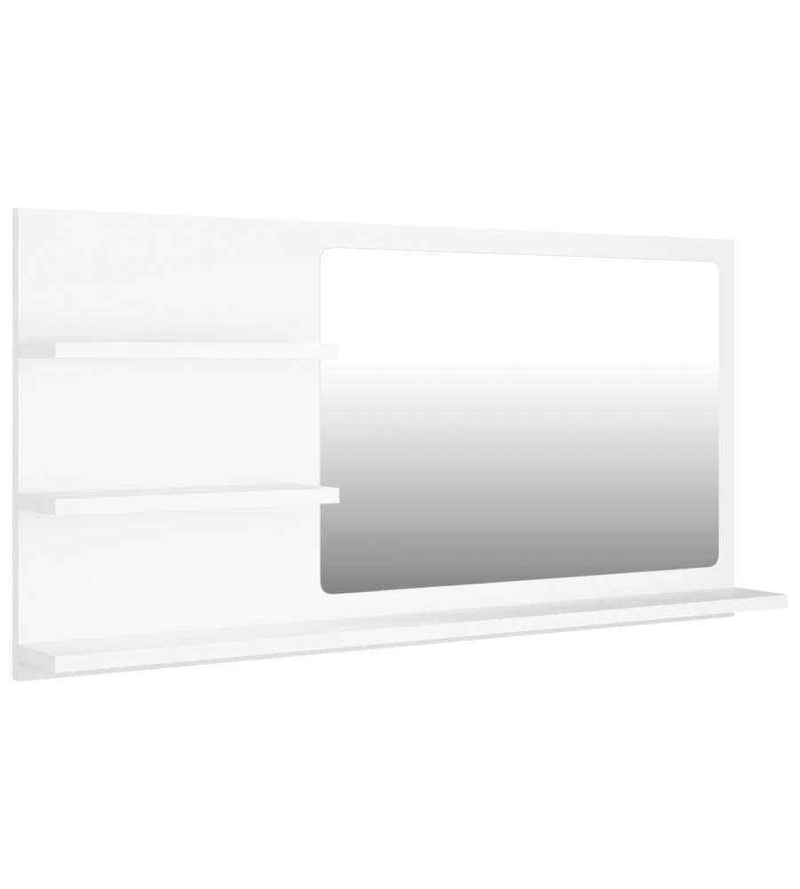 Specchio da Bagno Bianco 90x10,5x45 cm in Truciolato