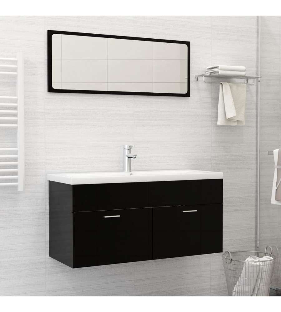 Lavabo da Incasso con Rubinetto 101x39x18 cm in Ceramica Bianco