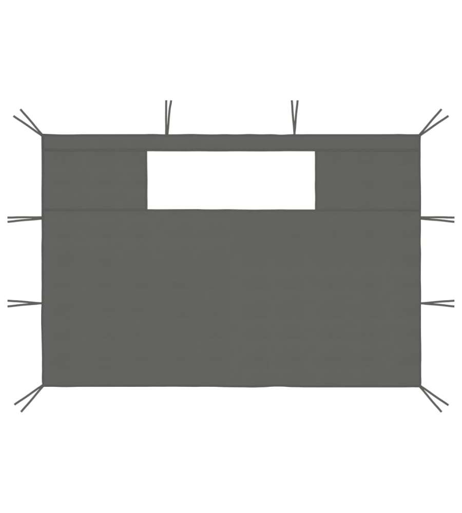 Pareti con Finestre per Gazebo 2 pz Antracite