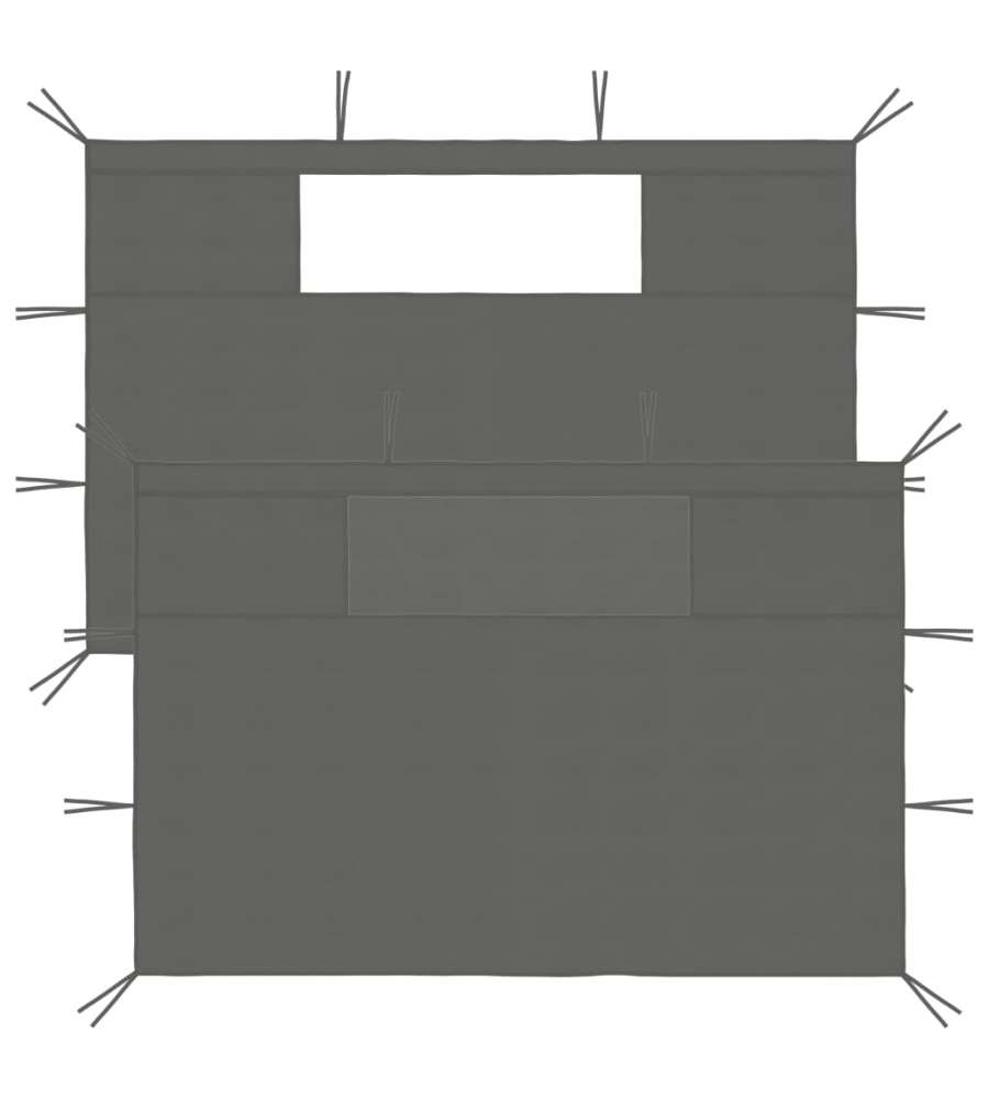 Pareti con Finestre per Gazebo 2 pz Antracite