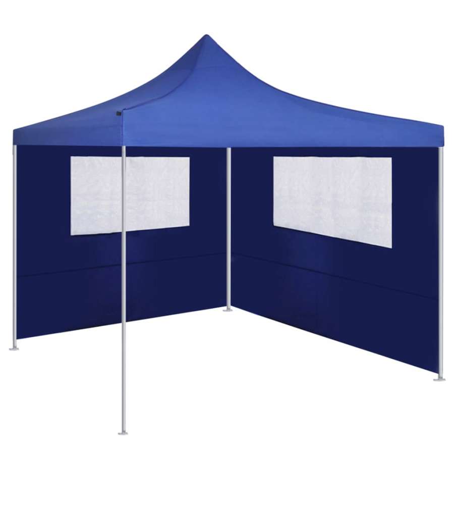 Parete con Finestre per Gazebo 4x2 m Blu