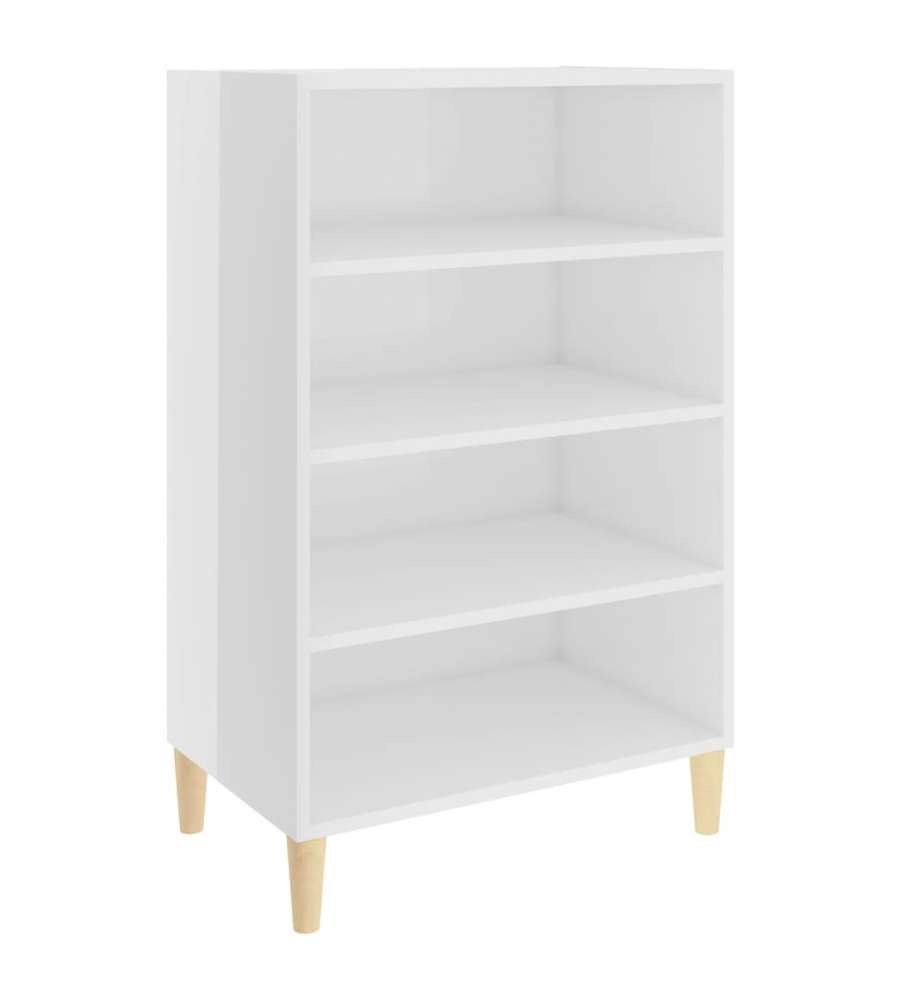 Credenza Bianco Lucido 57x35x90 cm in Truciolato