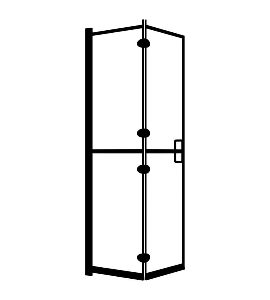 Pannello Doccia Pieghevole in ESG 80x140 cm Nero