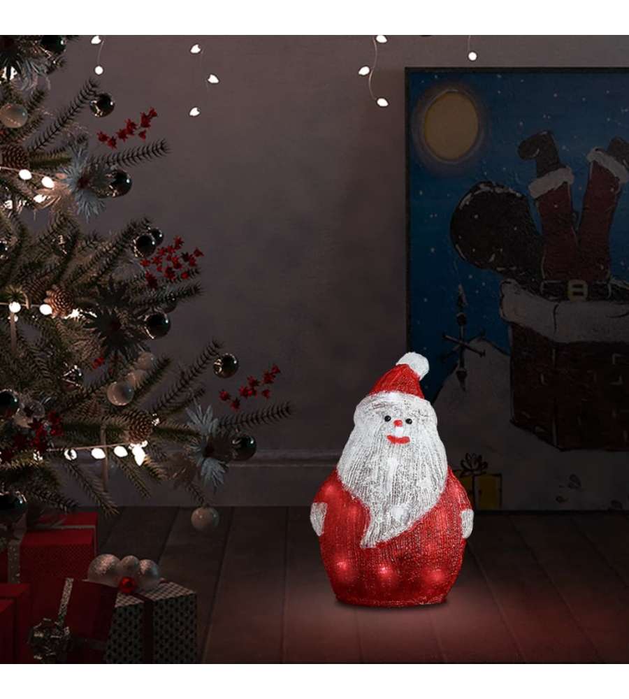 Babbo Natale LED in Acrilico per Interno ed Esterno 28 cm