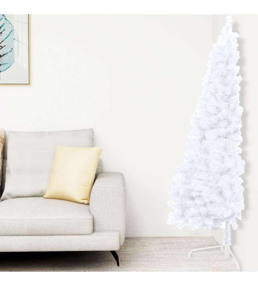 Set Albero Natale Artificiale a Met LED Palline Bianco 240cm