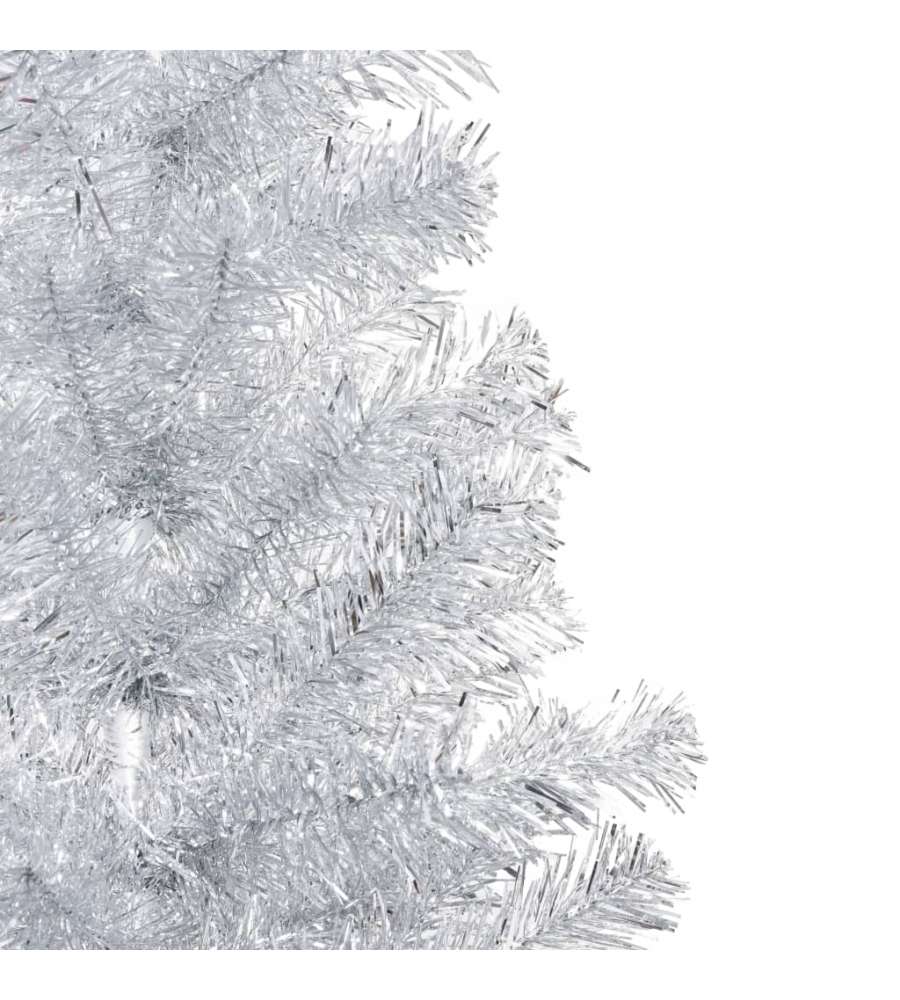 Set Albero Natale Artificiale LED e Palline Argento 180cm PET