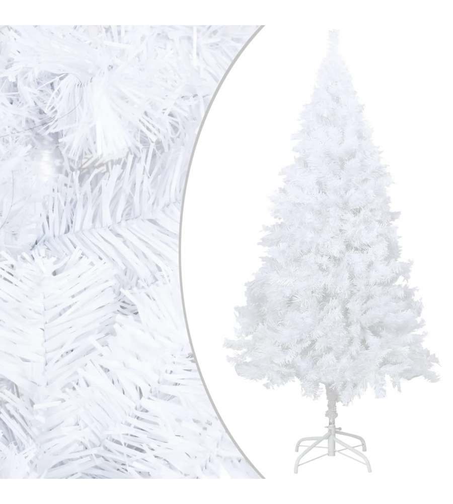 Set Albero Natale Artificiale con LED Palline Bianco 120cm PVC