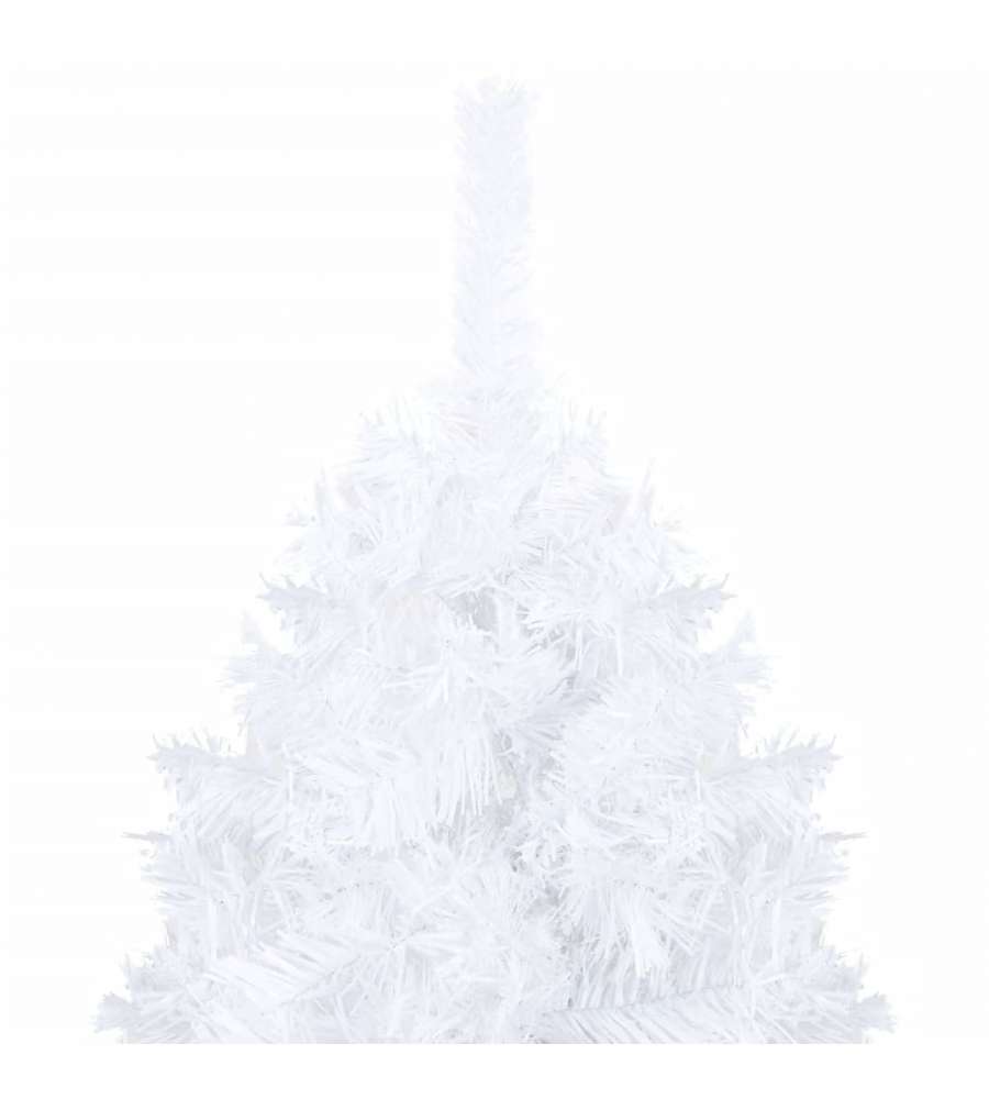 Set Albero Natale Artificiale con LED Palline Bianco 120cm PVC