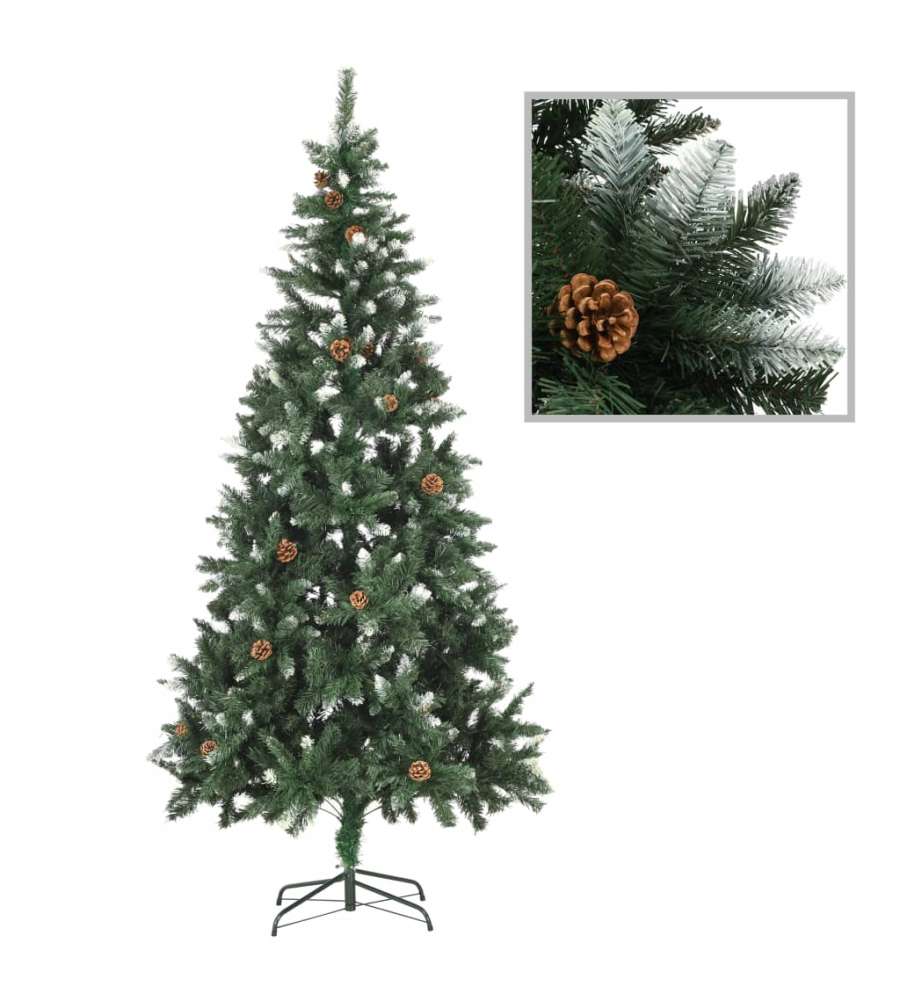 Set Albero Natale Artificiale con LED e Palline 210 cm