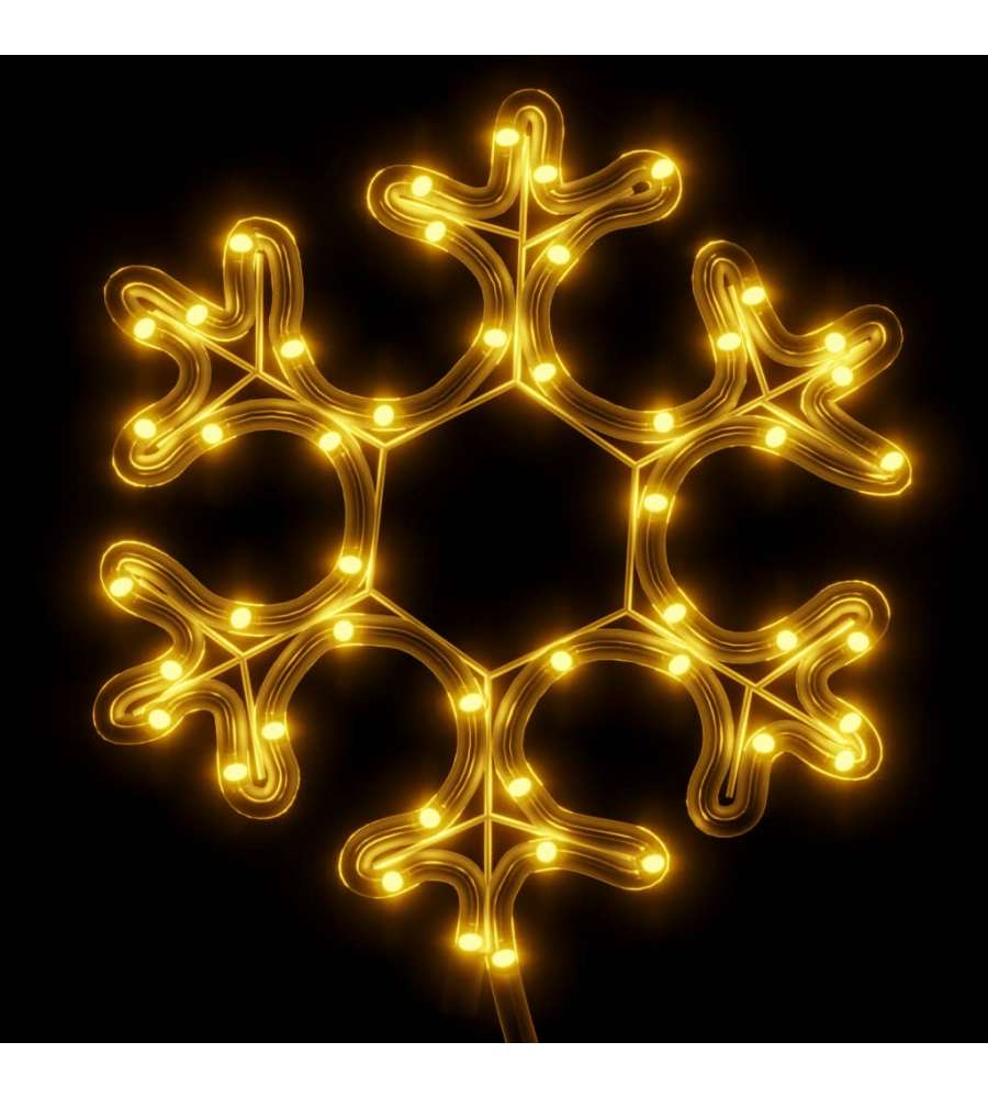 Figura Natalizia Fiocco di Neve con 48 LED Bianco Caldo