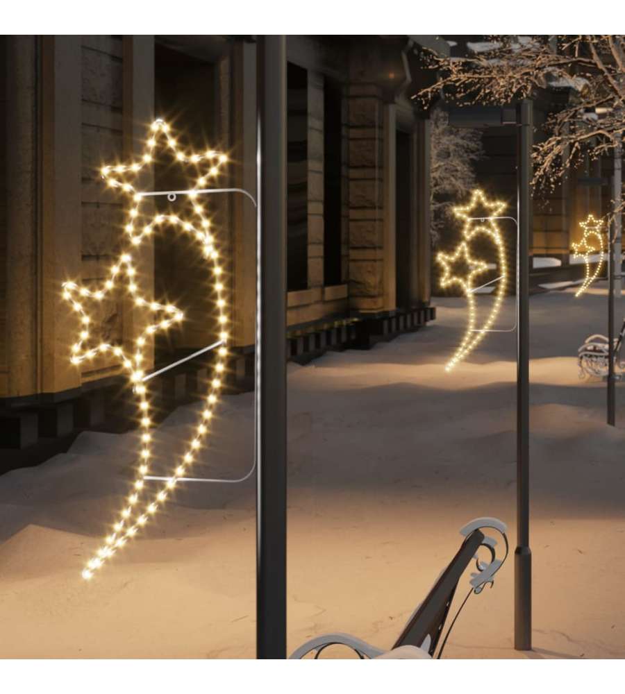 Stringhe di Luci a Forma di Stella 2pz con 180 LED Bianco Caldo