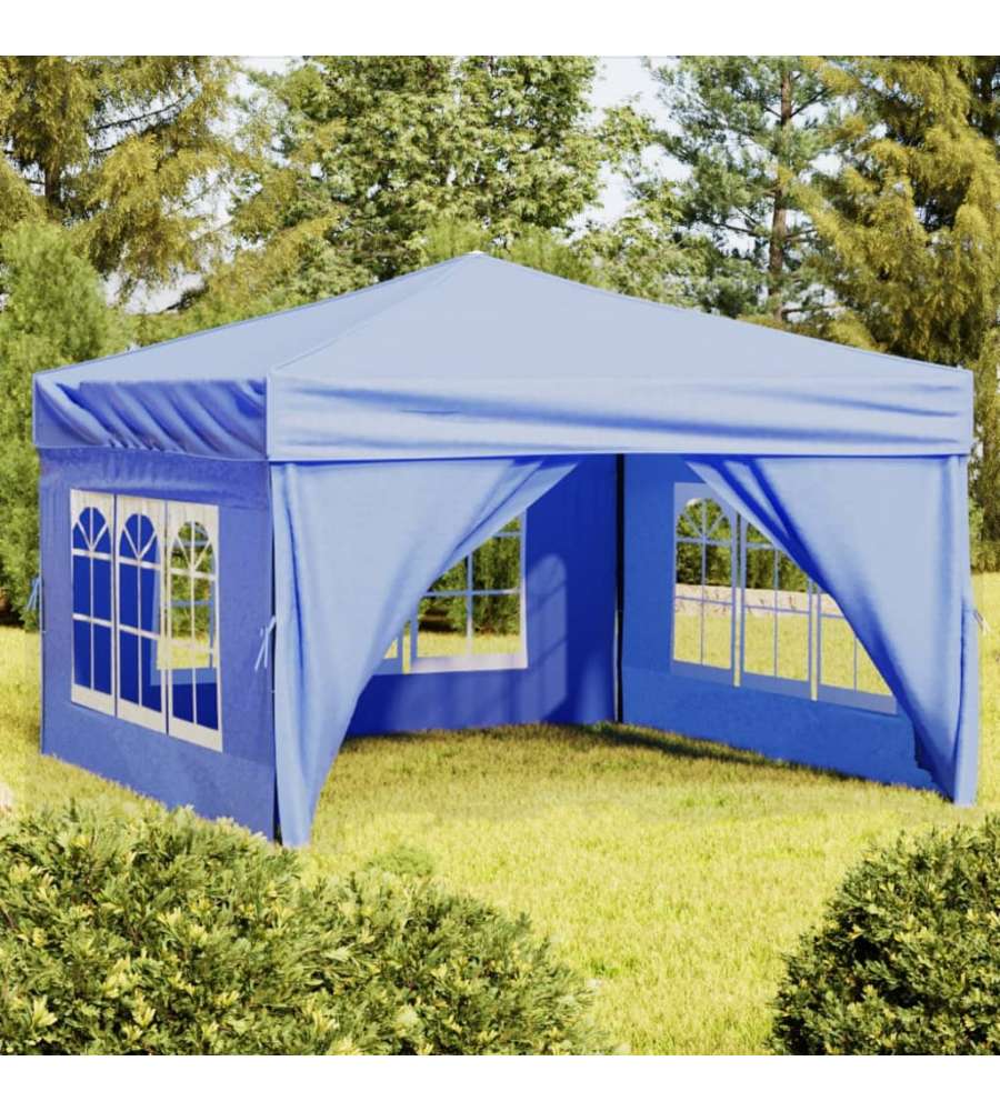 Tenda per Feste Pieghevole con Pareti Laterali Blu 3x3 m