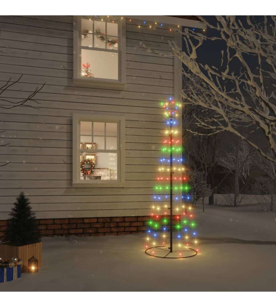 Albero di Natale a Cono Colorato 108 LED 70x180 cm