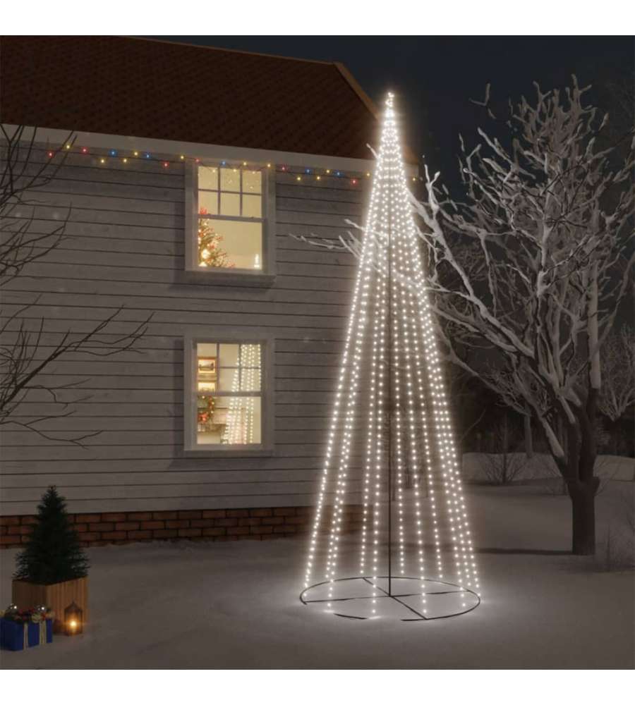 Albero di Natale a Cono Bianco Freddo 732 LED 160x500 cm